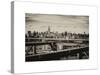 View of Brooklyn Bridge with the Empire State Buildings-Philippe Hugonnard-Stretched Canvas