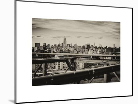 View of Brooklyn Bridge with the Empire State Buildings-Philippe Hugonnard-Mounted Art Print