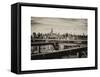 View of Brooklyn Bridge with the Empire State Buildings-Philippe Hugonnard-Framed Stretched Canvas