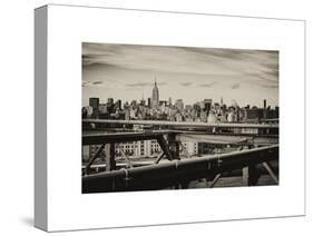 View of Brooklyn Bridge with the Empire State Buildings-Philippe Hugonnard-Stretched Canvas