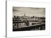 View of Brooklyn Bridge with the Empire State Buildings-Philippe Hugonnard-Stretched Canvas