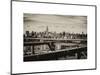 View of Brooklyn Bridge with the Empire State Buildings-Philippe Hugonnard-Mounted Art Print