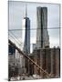 View of Brooklyn Bridge with the One World Trade Center (1WTC) and New York by Gehry Buildings-Philippe Hugonnard-Mounted Photographic Print