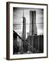 View of Brooklyn Bridge with the One World Trade Center (1WTC) and New York by Gehry Buildings-Philippe Hugonnard-Framed Photographic Print