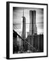 View of Brooklyn Bridge with the One World Trade Center (1WTC) and New York by Gehry Buildings-Philippe Hugonnard-Framed Photographic Print