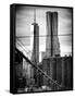 View of Brooklyn Bridge with the One World Trade Center (1WTC) and New York by Gehry Buildings-Philippe Hugonnard-Framed Stretched Canvas