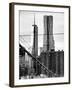 View of Brooklyn Bridge with the One World Trade Center (1WTC) and New York by Gehry Buildings-Philippe Hugonnard-Framed Photographic Print