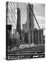 View of Brooklyn Bridge with the One World Trade Center (1WTC) and New York by Gehry Buildings-Philippe Hugonnard-Stretched Canvas