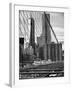 View of Brooklyn Bridge with the One World Trade Center (1WTC) and New York by Gehry Buildings-Philippe Hugonnard-Framed Photographic Print