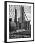 View of Brooklyn Bridge with the One World Trade Center (1WTC) and New York by Gehry Buildings-Philippe Hugonnard-Framed Photographic Print