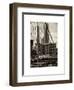 View of Brooklyn Bridge with the One World Trade Center (1WTC) and New York by Gehry Buildings-Philippe Hugonnard-Framed Art Print