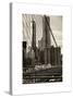 View of Brooklyn Bridge with the One World Trade Center (1WTC) and New York by Gehry Buildings-Philippe Hugonnard-Stretched Canvas