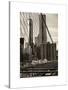 View of Brooklyn Bridge with the One World Trade Center (1WTC) and New York by Gehry Buildings-Philippe Hugonnard-Stretched Canvas