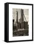 View of Brooklyn Bridge with the One World Trade Center (1WTC) and New York by Gehry Buildings-Philippe Hugonnard-Framed Stretched Canvas