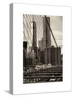 View of Brooklyn Bridge with the One World Trade Center (1WTC) and New York by Gehry Buildings-Philippe Hugonnard-Stretched Canvas