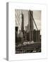 View of Brooklyn Bridge with the One World Trade Center (1WTC) and New York by Gehry Buildings-Philippe Hugonnard-Stretched Canvas