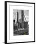 View of Brooklyn Bridge with the One World Trade Center (1WTC) and New York by Gehry Buildings-Philippe Hugonnard-Framed Art Print