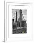 View of Brooklyn Bridge with the One World Trade Center (1WTC) and New York by Gehry Buildings-Philippe Hugonnard-Framed Art Print