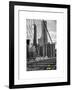 View of Brooklyn Bridge with the One World Trade Center (1WTC) and New York by Gehry Buildings-Philippe Hugonnard-Framed Art Print