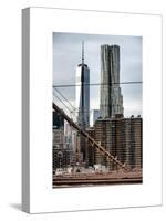 View of Brooklyn Bridge with the One World Trade Center (1WTC) and New York by Gehry Buildings-Philippe Hugonnard-Stretched Canvas