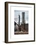 View of Brooklyn Bridge with the One World Trade Center (1WTC) and New York by Gehry Buildings-Philippe Hugonnard-Framed Art Print