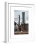 View of Brooklyn Bridge with the One World Trade Center (1WTC) and New York by Gehry Buildings-Philippe Hugonnard-Framed Art Print