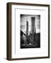 View of Brooklyn Bridge with the One World Trade Center (1WTC) and New York by Gehry Buildings-Philippe Hugonnard-Framed Art Print