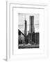 View of Brooklyn Bridge with the One World Trade Center (1WTC) and New York by Gehry Buildings-Philippe Hugonnard-Framed Art Print