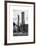 View of Brooklyn Bridge with the One World Trade Center (1WTC) and New York by Gehry Buildings-Philippe Hugonnard-Framed Art Print