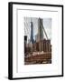 View of Brooklyn Bridge with the One World Trade Center (1WTC) and New York by Gehry Buildings-Philippe Hugonnard-Framed Art Print