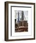 View of Brooklyn Bridge with the One World Trade Center (1WTC) and New York by Gehry Buildings-Philippe Hugonnard-Framed Art Print