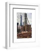 View of Brooklyn Bridge with the One World Trade Center (1WTC) and New York by Gehry Buildings-Philippe Hugonnard-Framed Art Print