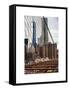 View of Brooklyn Bridge with the One World Trade Center (1WTC) and New York by Gehry Buildings-Philippe Hugonnard-Framed Stretched Canvas