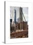 View of Brooklyn Bridge with the One World Trade Center (1WTC) and New York by Gehry Buildings-Philippe Hugonnard-Stretched Canvas