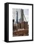 View of Brooklyn Bridge with the One World Trade Center (1WTC) and New York by Gehry Buildings-Philippe Hugonnard-Framed Stretched Canvas