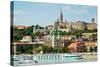 View of Buda Side of Budapest with the Buda Castle, St. Matthias and Fishermen's Bastion-mazzzur-Stretched Canvas