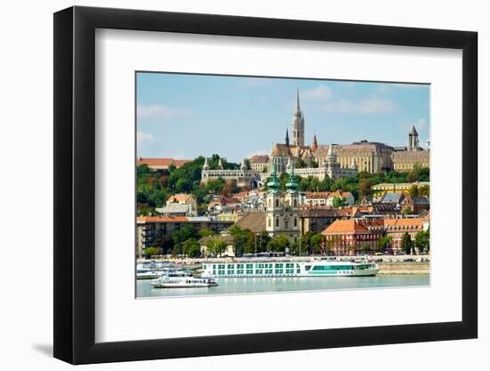 View of Buda Side of Budapest with the Buda Castle, St. Matthias and Fishermen's Bastion-mazzzur-Framed Photographic Print