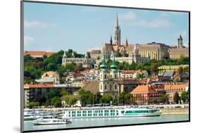 View of Buda Side of Budapest with the Buda Castle, St. Matthias and Fishermen's Bastion-mazzzur-Mounted Photographic Print