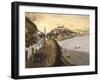 View of Buda with Danube River, Hungary 18th Century Print-null-Framed Giclee Print