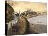 View of Buda with Danube River, Hungary 18th Century Print-null-Stretched Canvas