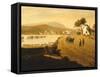 View of Budapest by Francois KraUSS Hungary 19th Century Painting-null-Framed Stretched Canvas