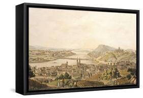 View of Budapest, Hungary 19th Century Print-null-Framed Stretched Canvas