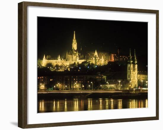 View of Budapest, Hungary at Night-Ron Rocz-Framed Photographic Print