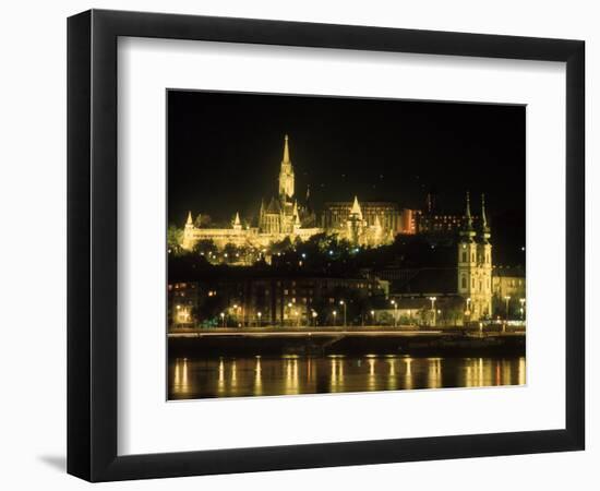 View of Budapest, Hungary at Night-Ron Rocz-Framed Photographic Print