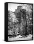 View of Buildings along Central Park Snow-Philippe Hugonnard-Framed Stretched Canvas
