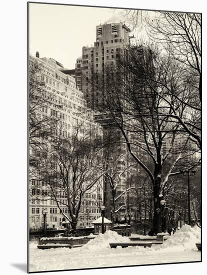 View of Buildings along Central Park Snow-Philippe Hugonnard-Mounted Photographic Print