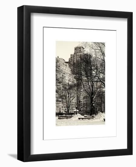 View of Buildings along Central Park Snow-Philippe Hugonnard-Framed Art Print