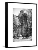 View of Buildings along Central Park Snow-Philippe Hugonnard-Framed Stretched Canvas