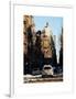 View of Buildings in Manhattan in the Snow with NYPD Car-Philippe Hugonnard-Framed Art Print