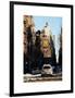View of Buildings in Manhattan in the Snow with NYPD Car-Philippe Hugonnard-Framed Art Print